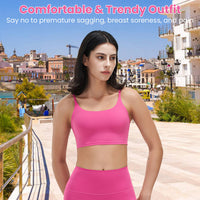 1Pc Women Strap Sport Bras Padded Strappy Crop Square Neck Low Impact Bras Sexy Fitness Tank Tops With Removable Pads Flat Straps For Gym Yoga Workout Running