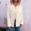 Commute Slim-fit Sunken Stripe Vertical Striped Bow Sweater