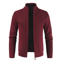 Autumn New Men's Cardigan Coat Casual Stand Collar Solid Color Men's Knitwear