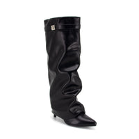 Pointed-toe Stiletto Plus Size Women's Cuffed Boots