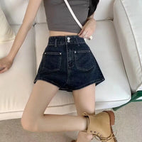 New Straight-leg Wide-leg Slimming American-style Denim Shorts