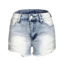 High-waisted Hip-lifting Fringed Fringe Women's Denim Stretch Shorts