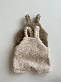 Baby Thickened Fleece Overalls Boy Baby Bodysuit Shorts