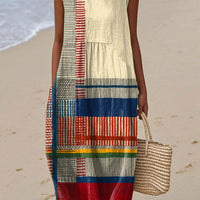 Sleeveless Printed Elegant Dress For Women