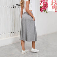 European And American High Waist Leisure Commute Loose Large Skirt Draping Midi Skirt