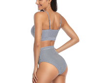 Striped two-piece swimsuit