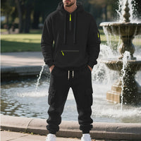 Loose-Fit Mens Casual Sports Multi-Pocket Workwear Set