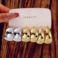 Fashionable Tassel Simple Creative And Personalized C-Shaped Waterdrop Stud Earrings