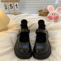 Korean Small Leather Women's Summer Thin British Style Versatile Thick-soled Niche Skirt Low-cut French Shoes
