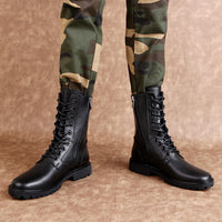 Men's Zipper High Top British Soft Sole Leather Martin Boots