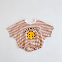 Summer Baby Children's Cotton Short Sleeve Rompers Printed Striped Romper