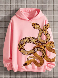 Printed Long-Sleeve Hoodie Casual Mens Sweatshirt