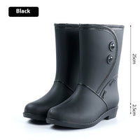 Women's Rain Boots Fleece-lined Fashion Mid-calf Waterproof