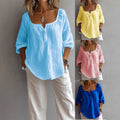 Womens Casual V-Neck Long-Sleeve Pullover T-Shirt In Solid Colors And Multiple Shades