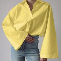 Comfortable Casual Style With A Turn-down Collar Loose Fit And Long Sleeves