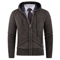 Men's Small Pineapple-pin Hooded Fleece Lined Fashion Knitwear Sweater