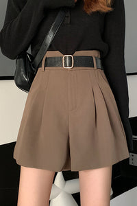 Design Wide-leg A-line High-waist Suit Shorts