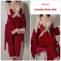 Push Up Plus Chest Pad Slip Nightdress Outerwear Gown Women's Suit