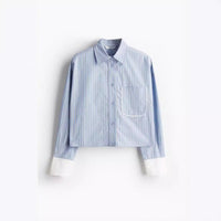 All-matching European And American Style Striped Long Sleeve Shirt