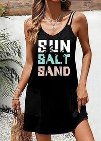 Loose-fitting Printed Slip Dress For Women