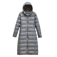 Lightweight Hooded Long Below-the-knee Slim-fit Coat