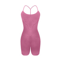 V Waist Pleated Yoga Jumpsuit Women