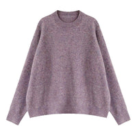 Solid Color Pullover Soft Glutinous Thickened Women's Round Neck Sweater