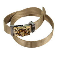 Men's Canvas Smooth Buckle Nylon Pressing Buckle Good Luck Comes Pant Belt