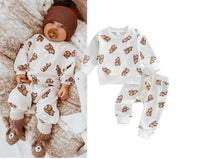 Children's Autumn Models Cartoon Print Sweatshirt Trousers Suit