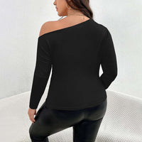 Trendy Single Shoulder Mature Elegant Temperament T-shirt