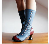 Fashionable Button-decorated Irregular-heeled Women's Thigh-high Boots