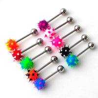 Hairy Ball Stainless Steel Tongue Pin