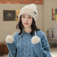 Women's Versatile Scarf Suit Knitted Hat