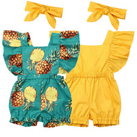 Baby Short Sleeve Thin Pineapple Print Baby Romper
