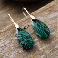 Simple High-quality Natural Tigers Eye Pendant Earrings