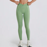 Peach Hip Color Matching Belly Contracting And Close-fitting Yoga Pants Women