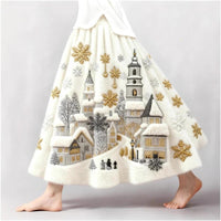 Stylish Womens Flared 3D-Printed Skirt