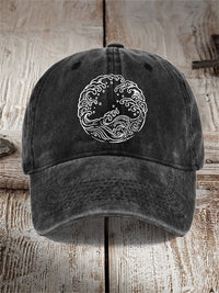 Washed Cotton Printed Hat Distressed Dad Cap Men Retro Baseball Cap Hot Soft Top Sun Hat