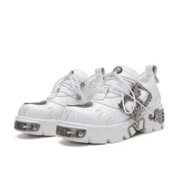 Thick-soled Gold-heavy Muffin Leather Shoes