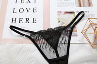Sexy Strip Transparent Embroidered Women's Underwear Ultra-thin
