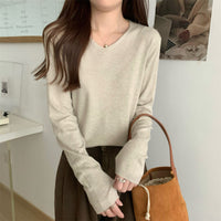 Loose Vneck Soft Cozy Sweater For Layering