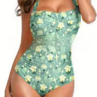 New European And American Women's One-piece Printed Swimsuit