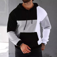 Men's 3D Hooded Sweater With Color Matching Pattern