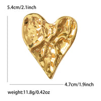 Alloy Enamel Glossy Pitted Heart Brooch