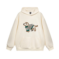 Cartoon Sausage Puppy Chain Embroidery Loose Sweater