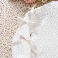 Flower Twist Stripe Long Sleeve Skirt Two-piece Set