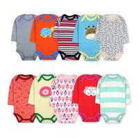 Long-sleeved Baby Cotton Bag Fart Clothes Five-piece One-piece