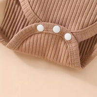 Baby Girl Sunken Stripe Long Sleeve Flared Pants Three-piece Set