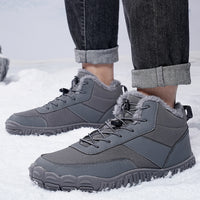 Outdoor Men's Five-finger Cotton-padded Shoes Hiking Snow Boots