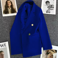 Women's Solid-Colored Defined-Waist Blazer